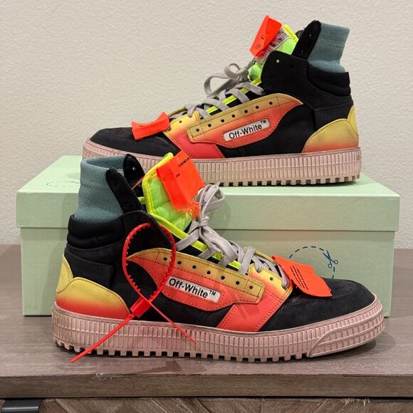 OFF-WHITE MEN HIGH TOP DISTRESSED LOOK SNEAKERS sz 43 - Picture 2 of 9